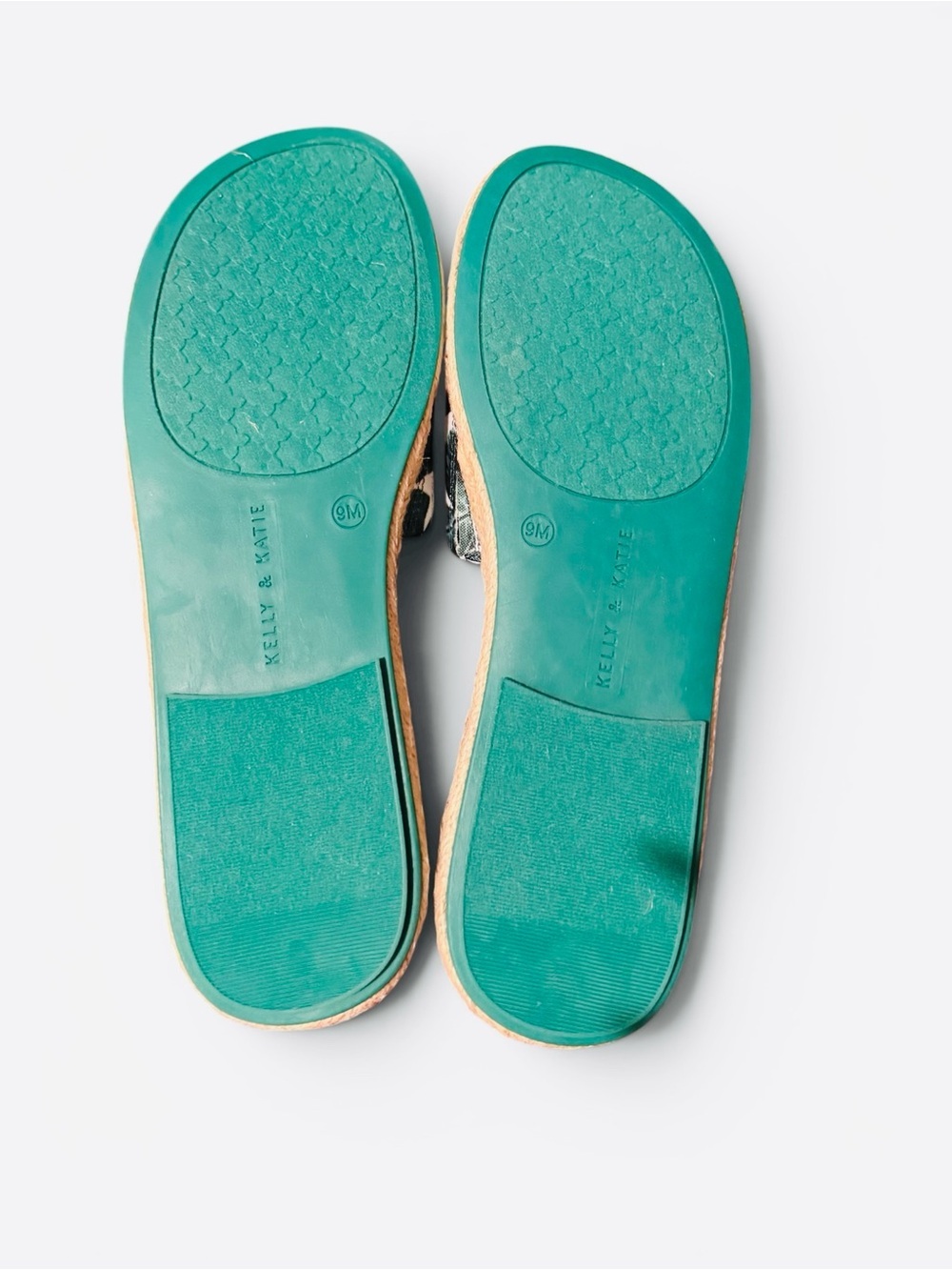 Kelly & Katie KK-Rance Green Multi Palm Print Canvas Sandals - Picture 7 of 9